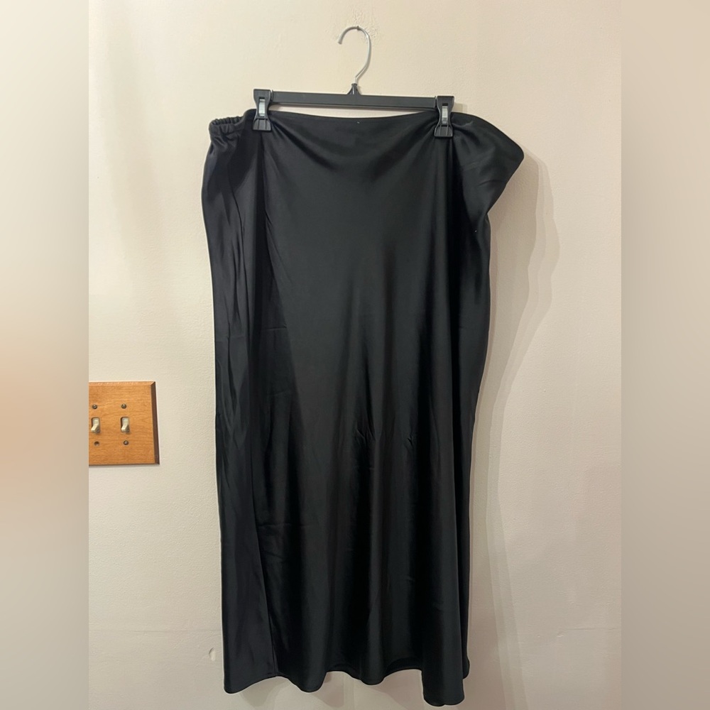 Black satin skirt